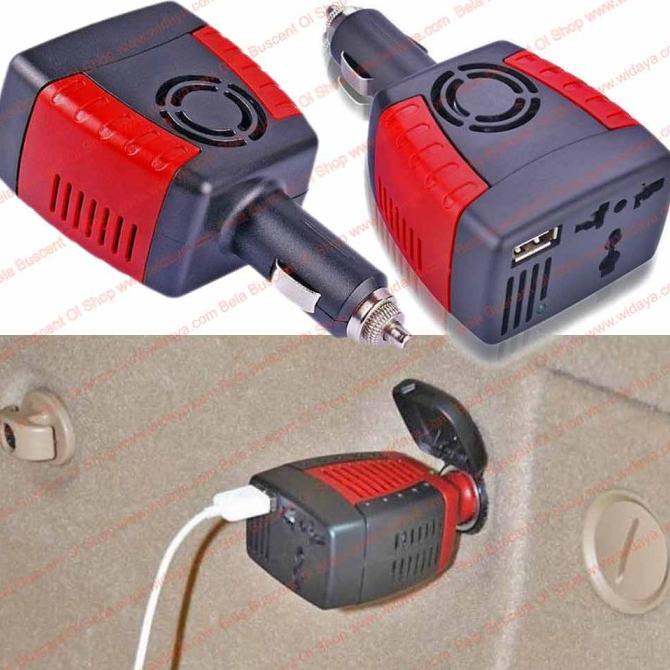 Mini Dc 11-15 To Ac 220 V 150 W Car Inverter Casan Hp Gadget Mobil 5V