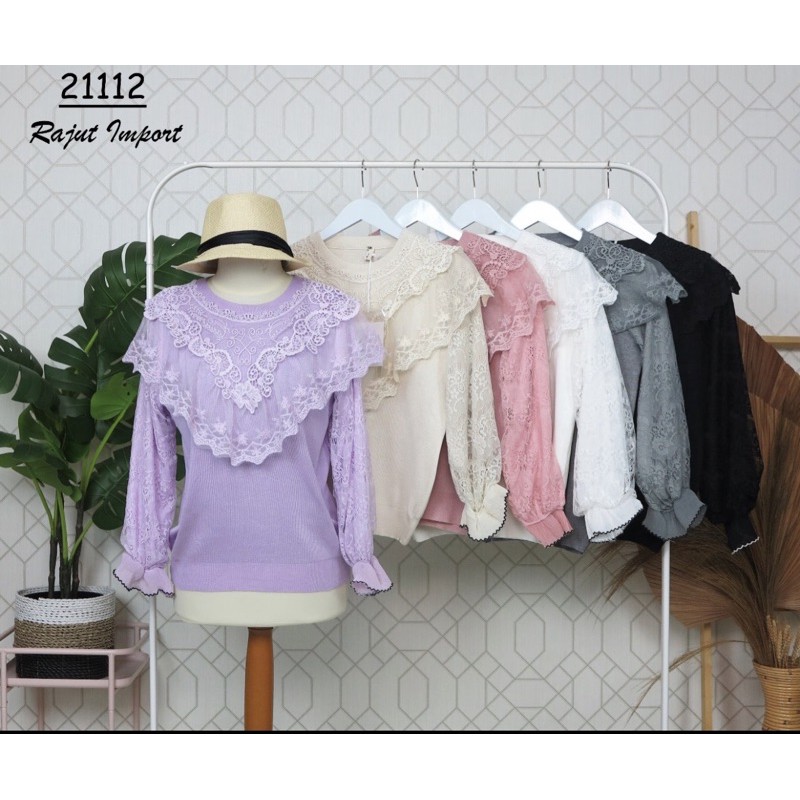 Atasan rajut tangan renda