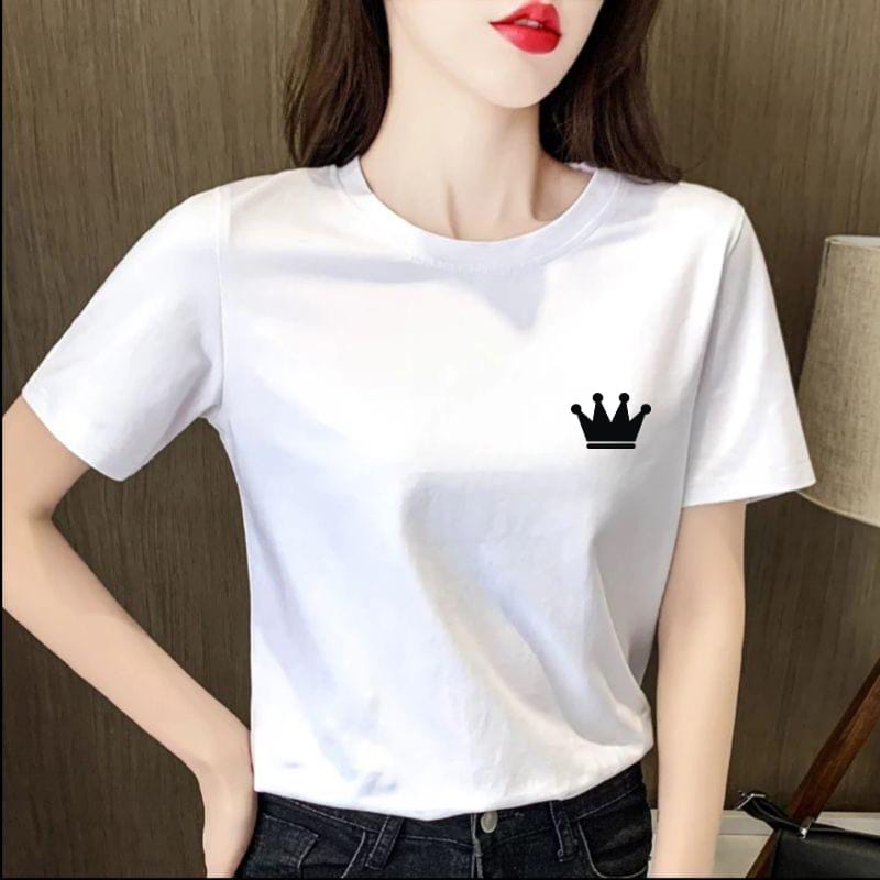 kaos oblong mahkota / kaos terlaris / kaos termurah / atasan cewe - alipio fashion