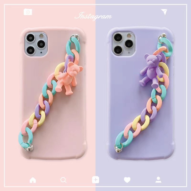 ã€With Warna-warni Chainã€'iPhone SE 12 11 Pro Max 7 8 Plus