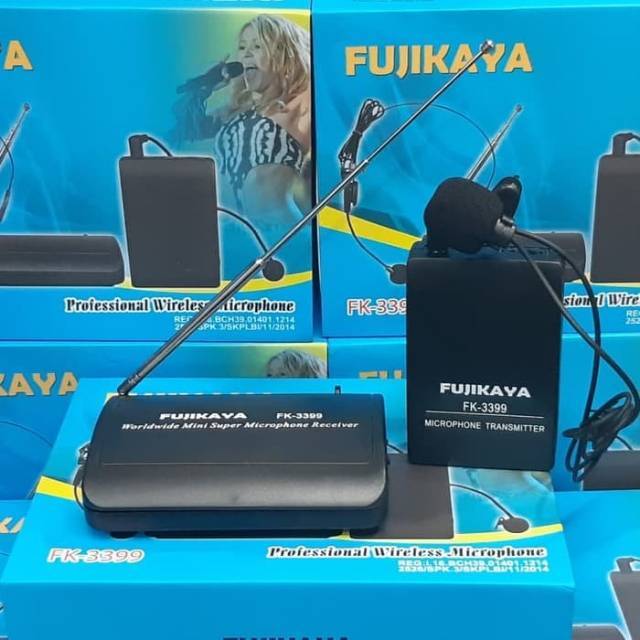 Mic wireless FUJIKAYA FK-3399.mic headset + jepit.cocok buat imam atau pidato