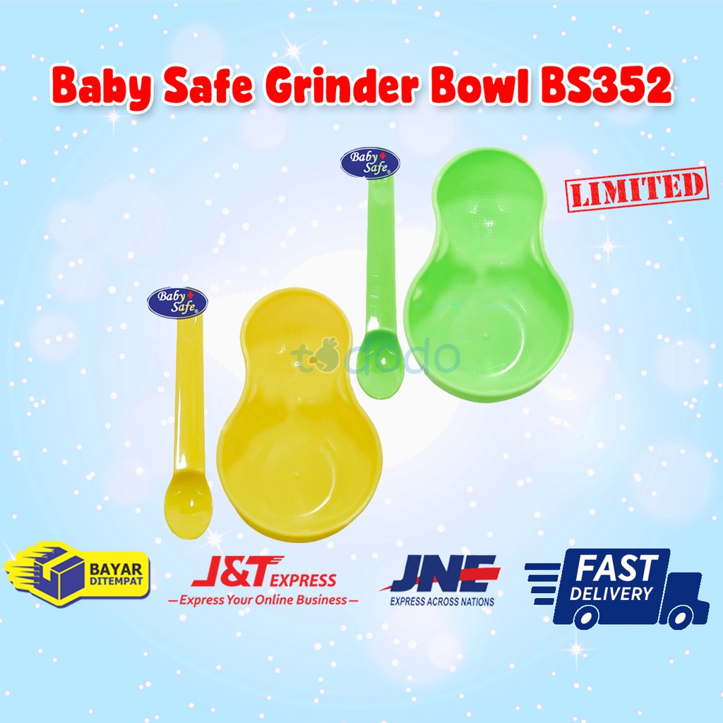 Mangkok Makan Penggerus dengan Sendok Anak Bayi Baby Safe Grinder Bowl BS352