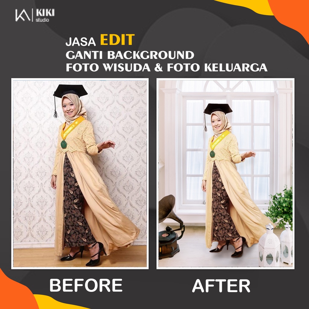 Jasa Edit Background Foto Wisuda / Foto Keluarga