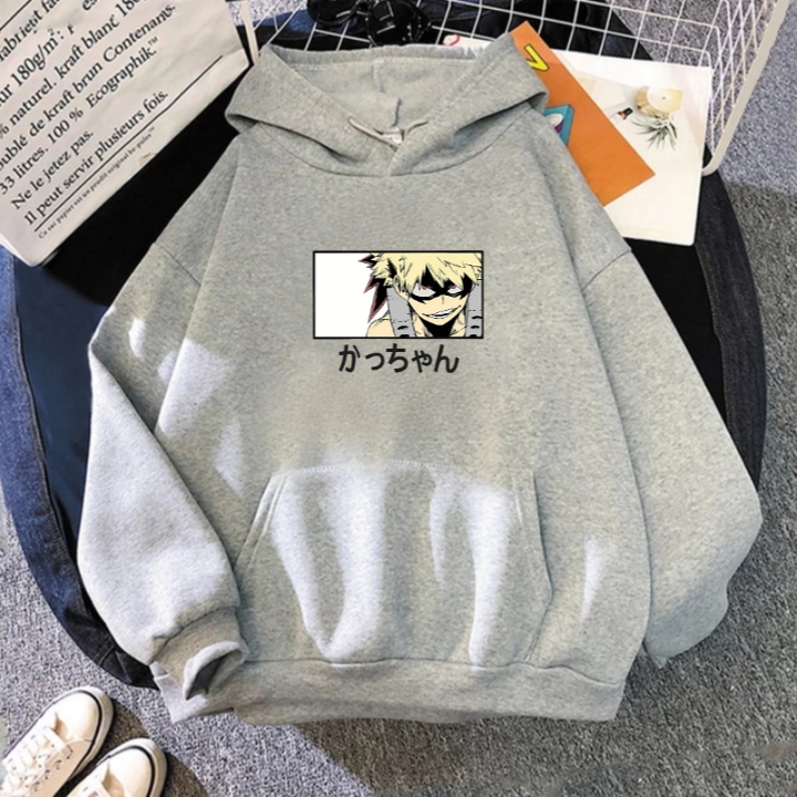 Hoodie Jumper Dewasa Anime Boku No Hero Bakugo 001 Face Komik