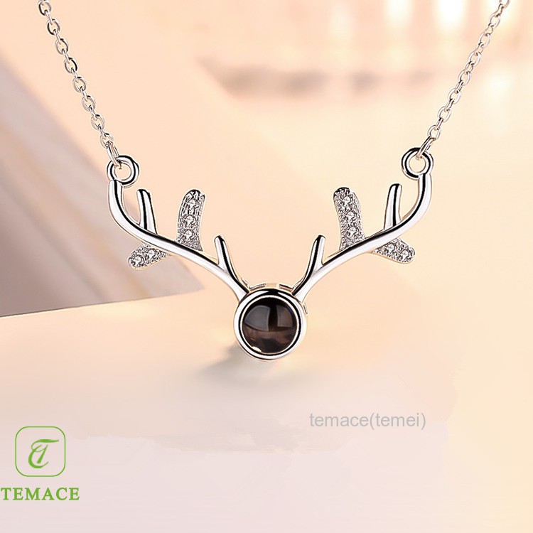 100% stainless steel baja titanium unicorn pendant kalung wanita berlian rantai klavikula