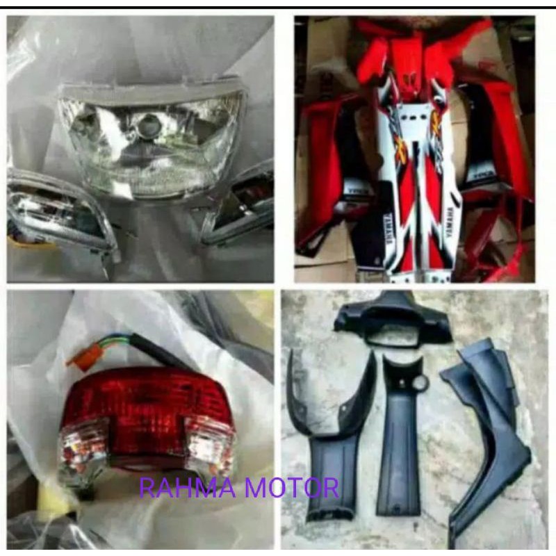 Full set body fiz r merah hitam baru