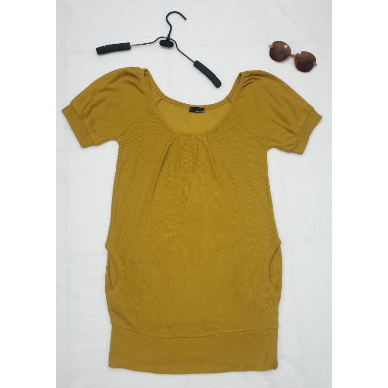 PRELOVED DRESS/ATASAN RAJUT KUNING MUSTARD