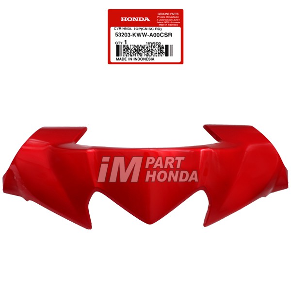 53203-KWW-A00CSR Cover Front Top Visor Topi Revo 110 Karbu Merah Maron Marun JKT