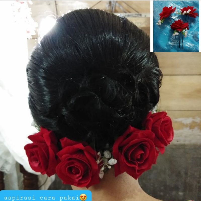 hairpin ros flower turuk konde mawar tusuk konde sanggul tusuk sanggul bunga sanggul bunga rambut ha