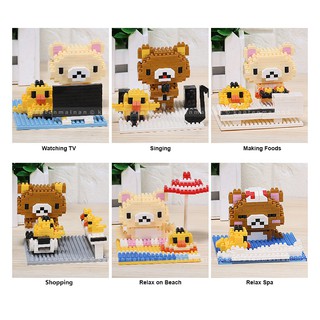 Nano Block Koleksi Rilakkuma Mainan Anak DIY Balok Bricks Lno Kado