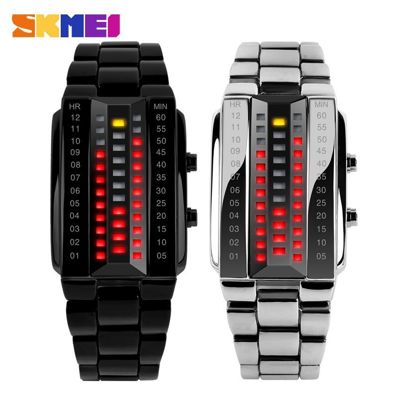 KJ SKMEI 1013 Jam Tangan Couple Pria Wanita Original Watch Binary LED Digital Anti Air Wrist