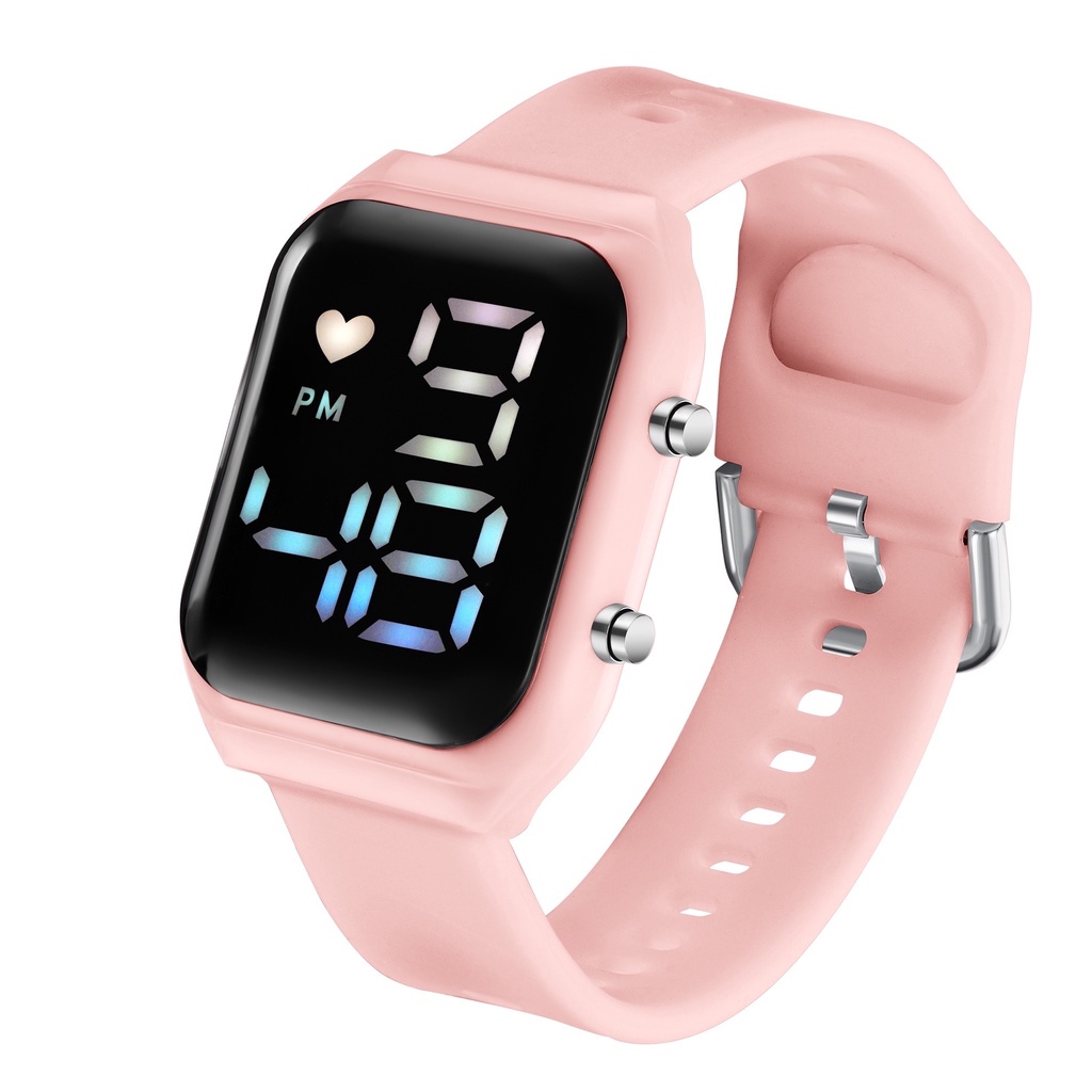 COD Jam Tangan Digital  Watch LED Tampilan Layar Besar Dengan Font Warna-warni Wanita Pria  Fashion M146