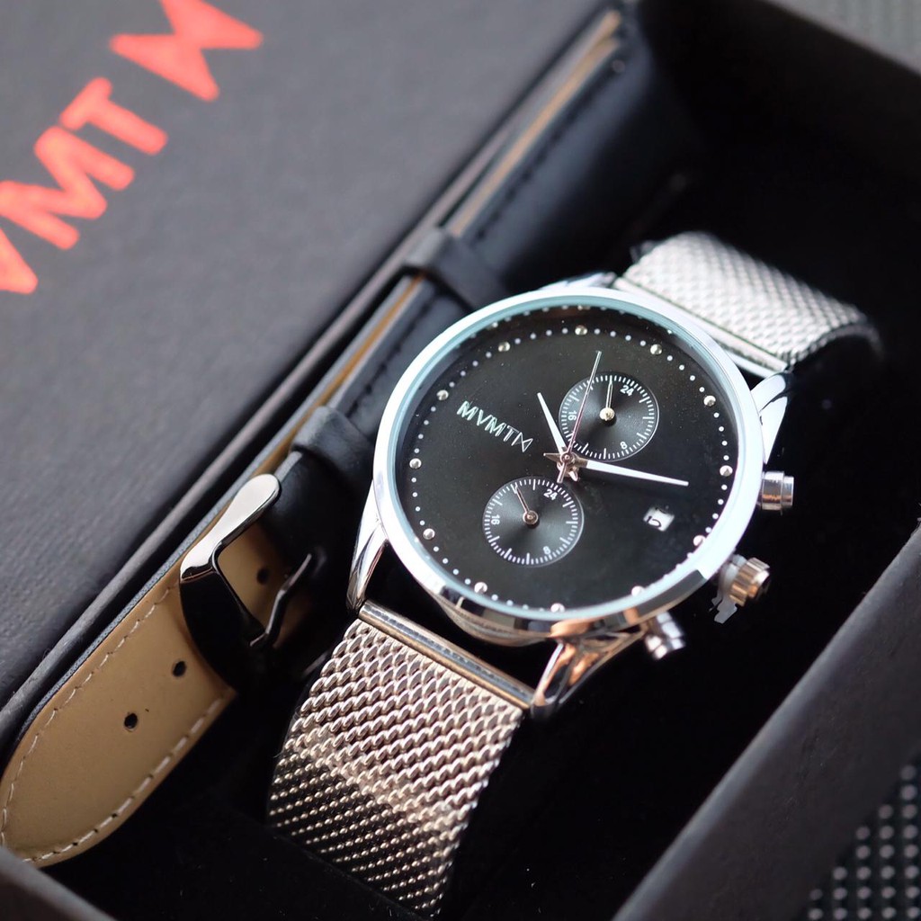 Jam Tangan Pria Wanita MVMT Super Tanggal Chrono Detik Rantai Fullset
