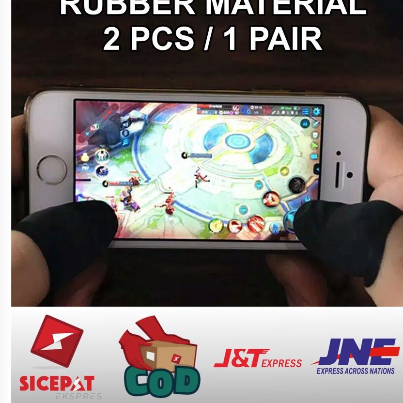 ◙ Sarung Jempol Jari Bahan Karet Touch Screen Anti Keringat Sepasang Untuk Game PUBG M FF ♨