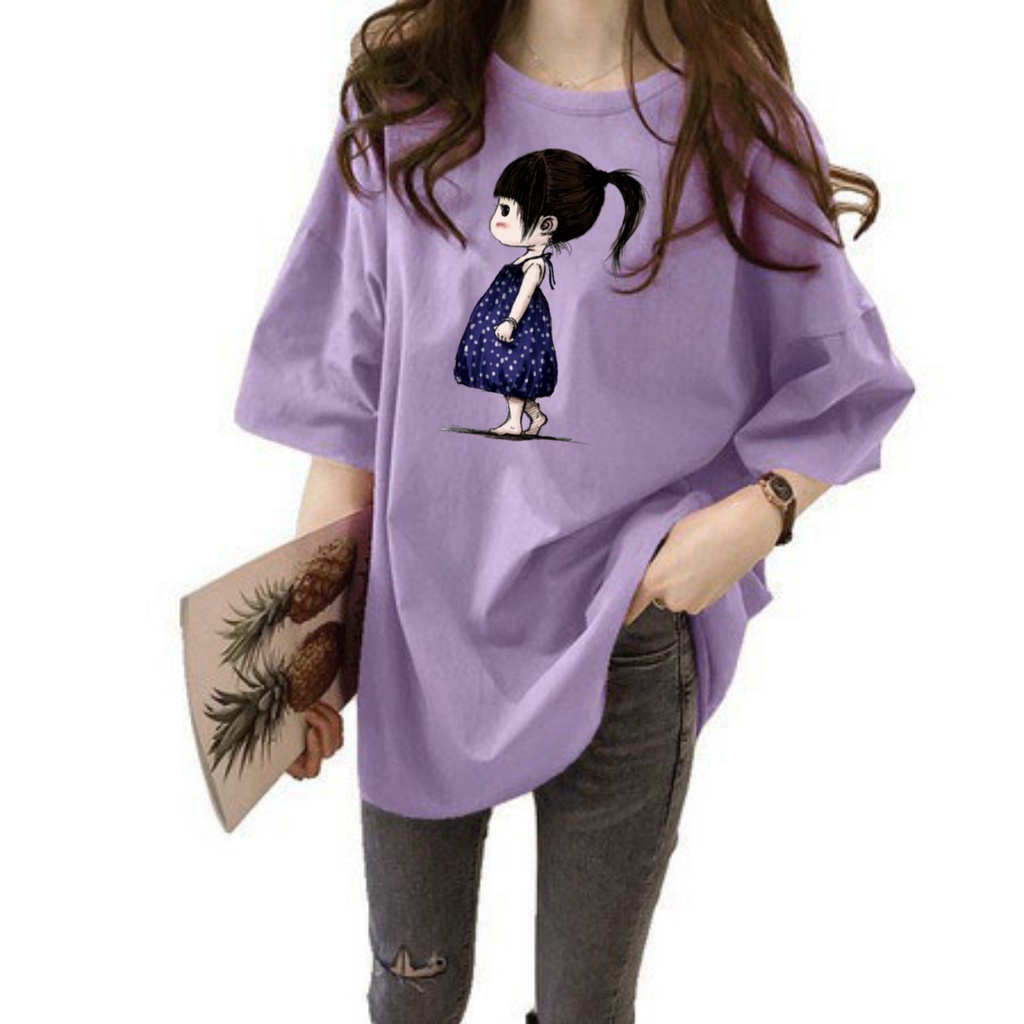 Kaos Wanita Oversize GIRL ALONE Jumbo SIze XXL LD 120