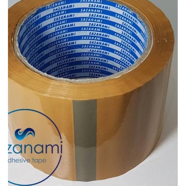 

➷ Lakban bening 3" inch 100 yard sazanami opp tape 72mm - Cokelat Muda ☞