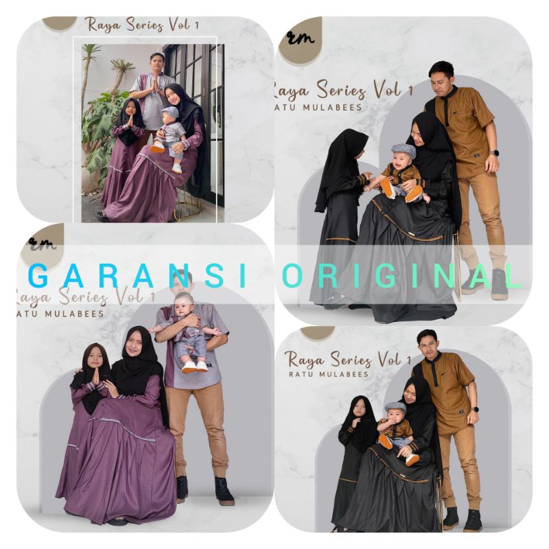 RAYA SERIES VOL 1 BY RATU MULABEES || PAKAIAN GAMIS BAJU DEWASA KELUARGA SYARI PASANGAN COUPLE LEBAR