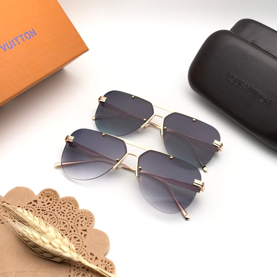*BISA COD* Kacamata Hitam Fashion Gaya Pria Wanita Louiss Vuittonn LV Z198 (paket Full Set)