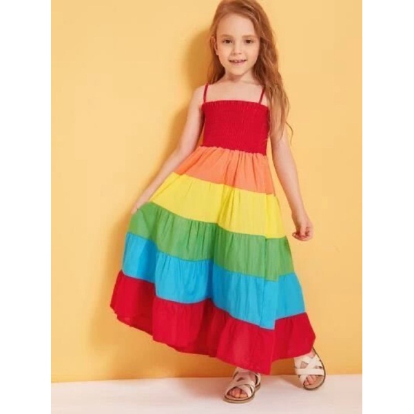 Dress Pelangi Anak Dress Anak Perempuan Baju anak Perempuan
