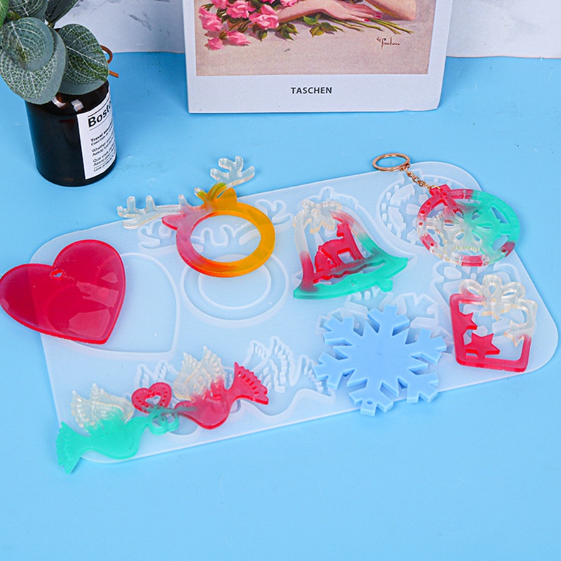 Siy Cetakan Resin Epoksi Bentuk Gantungan Kunci Tema Natal Bahan Silikon Untuk Dekorasi Pesta