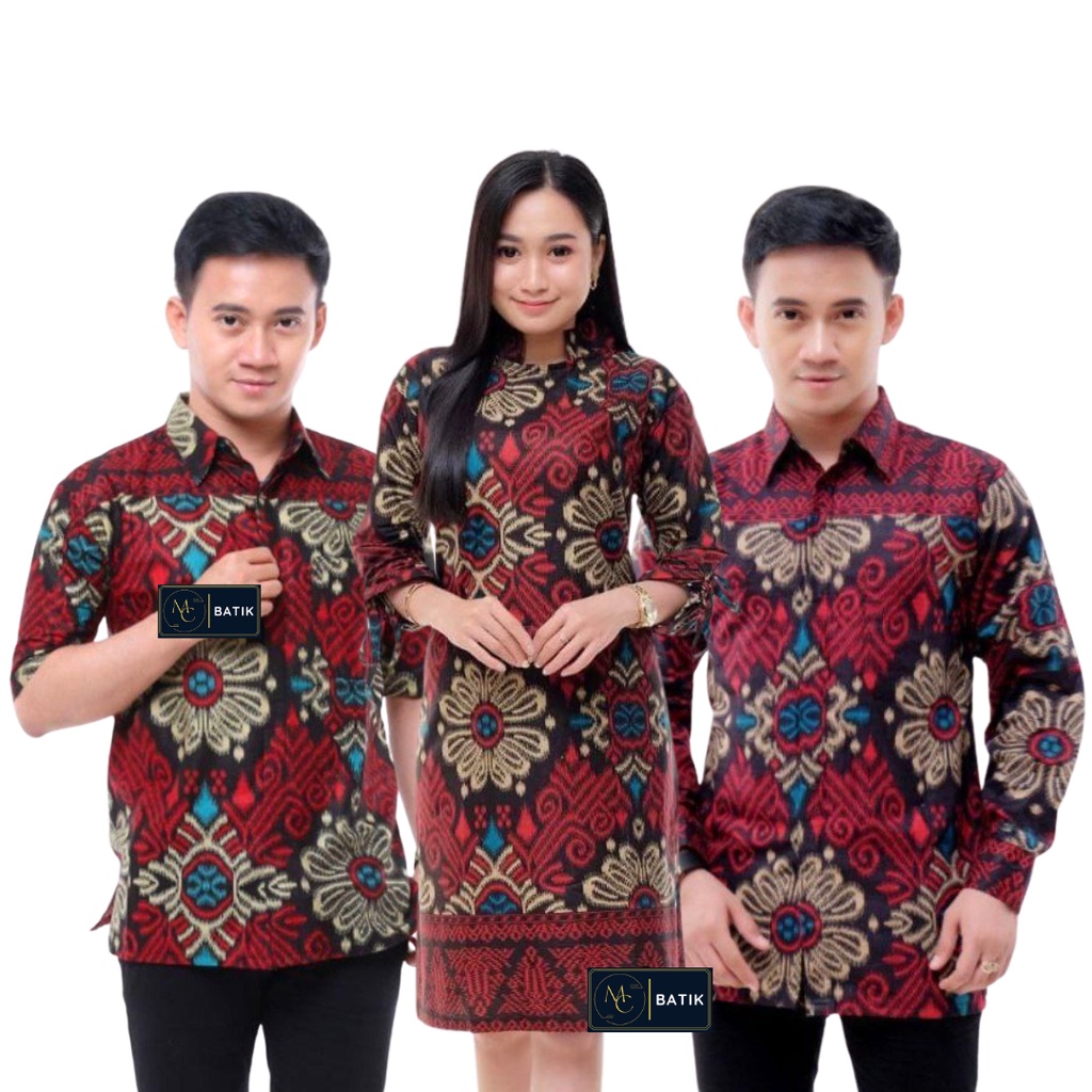 MCbatik Couple | Couple Batik Tunik Kemeja Lengan Panjang Terbaru