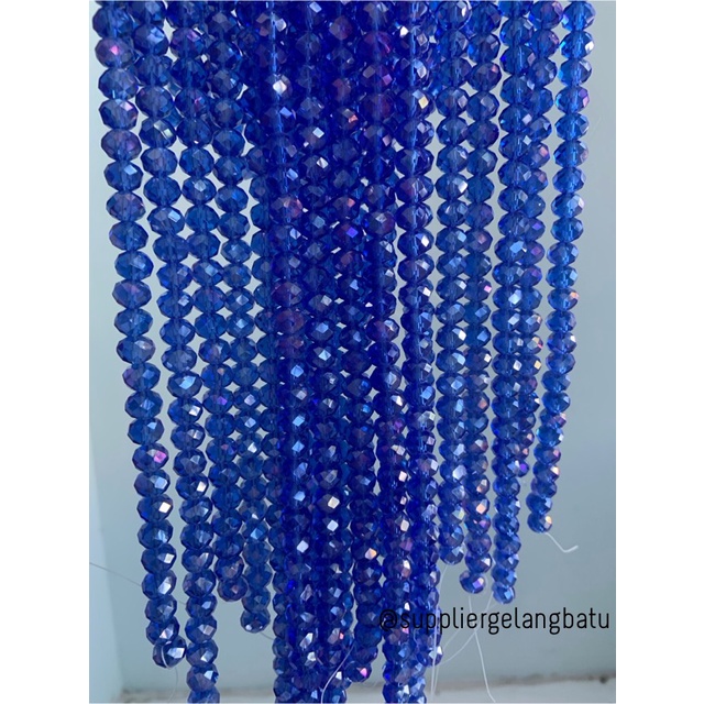 Crystal Ceko 8mm BLUE QUARTZ metallic biru kuarsa metal kristal import