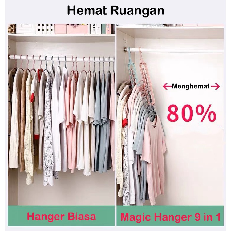 [HH] MAGIC HANGER 9 IN 1 / GANTUNGAN BAJU SERBAGUNA MULTIFUNGSI ORGANIZER FOLDABLE JEMURAN LAUNDRY