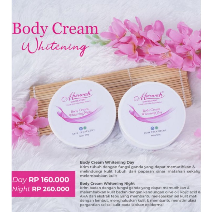 Body Cream Whitening Day & Night Marwah