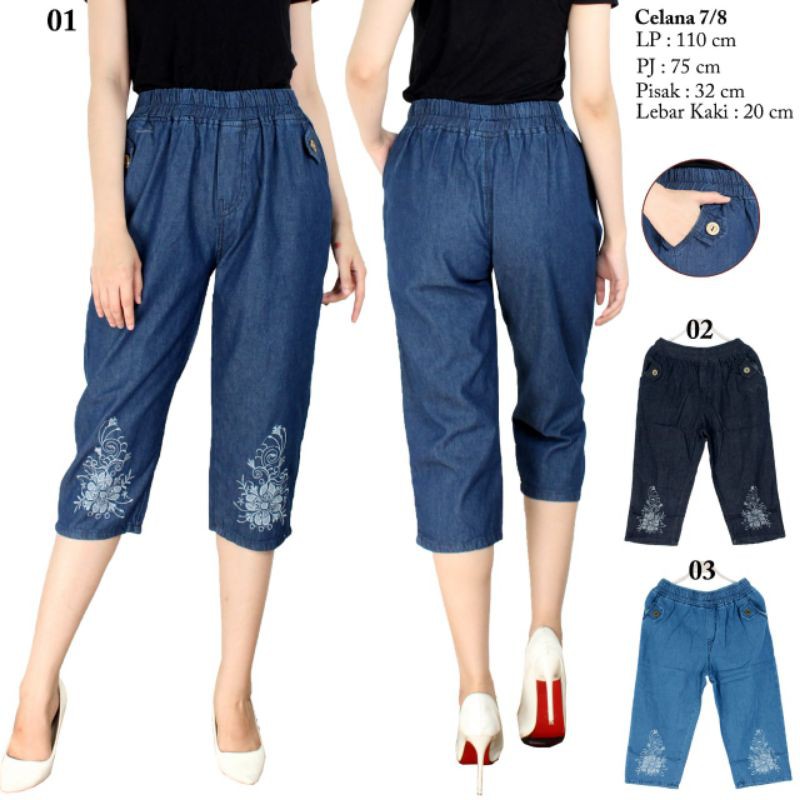 Celana 7/8 Jeans Bordir