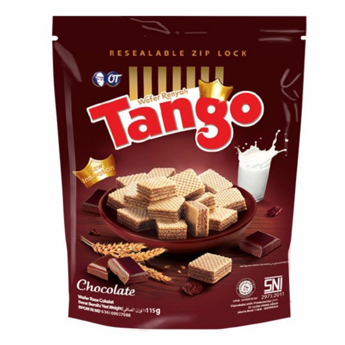 

Wafer tango pouch 115gr rasa coklat jajanan harga grosir murah