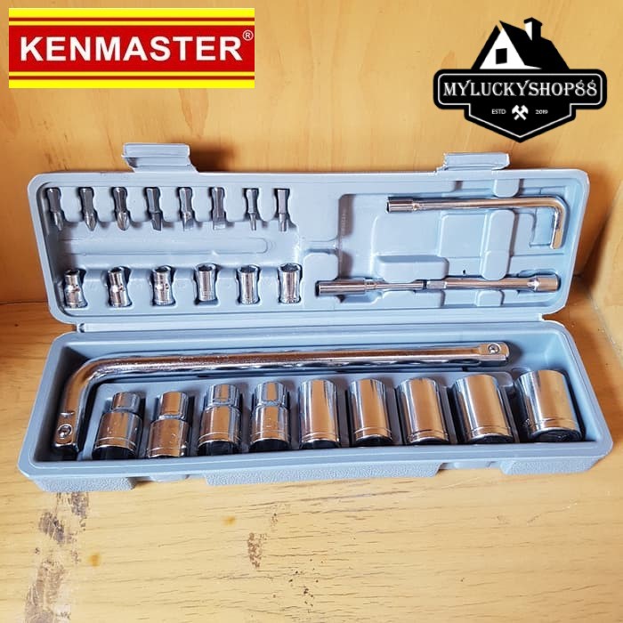 Kenmaster Socket Wrench Set 27pcs Kunci Sok 27 Sockets