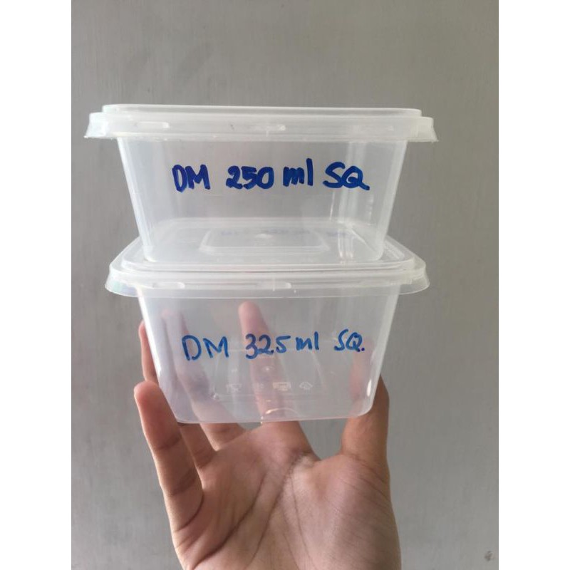 Thinwall 250sq isi 25 kotak square wadah slime terbaru model kotak makanan jajan merek DM