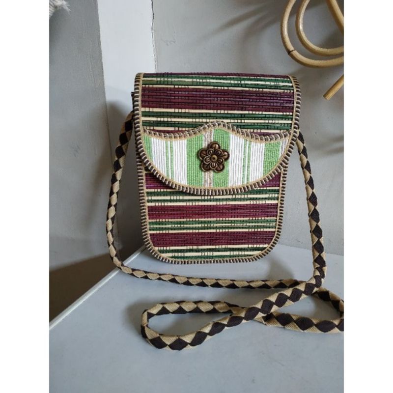 TAS TENUN LIDI/TAS SLEMPANG WANITA UNIk/TAS TENUN JOGJA