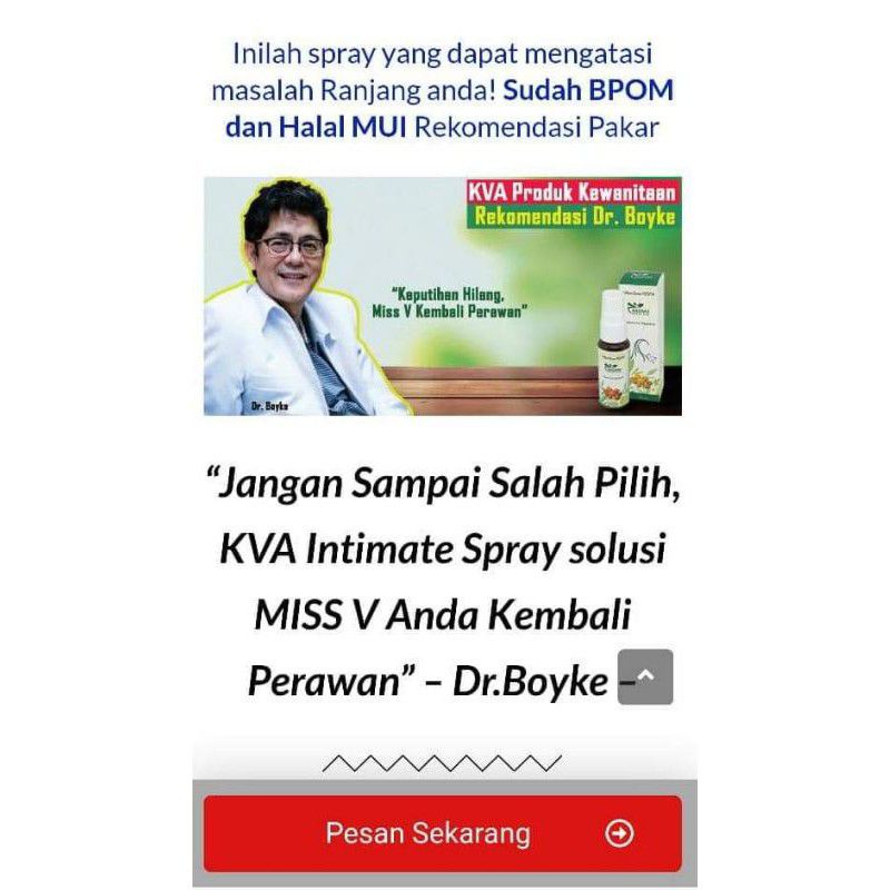SAHIRA KVA MIMI Spray KVA BPOM 149 (recomendasi Dr.Boyke)