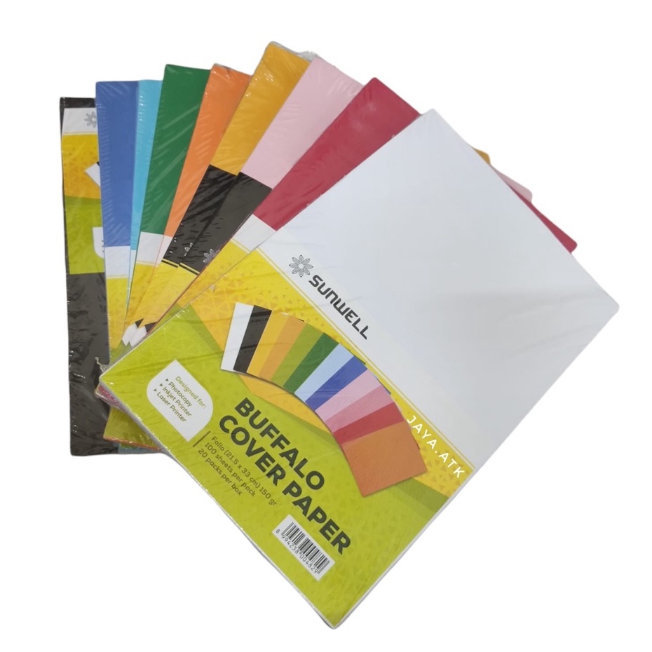 

KERTAS BUFFALO KARTON JILID WARNA FOLIO 150 GSM ISI 100 LBR