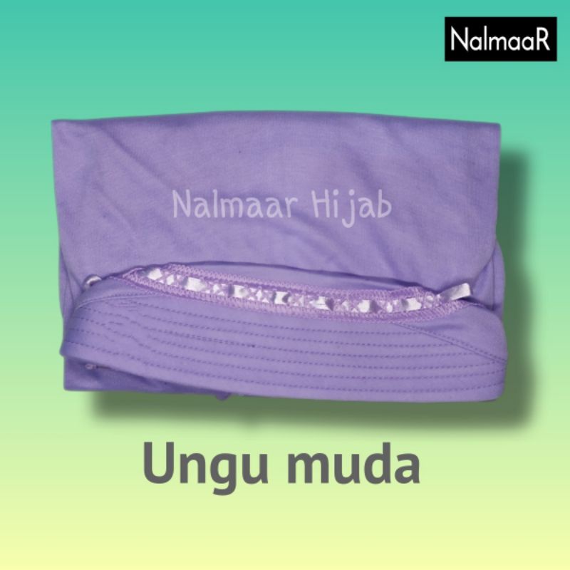 nalmaar hijab kerudung jilbab instan bergo anak sekolah sd smp sma dewasa serut pita atas warna ungu