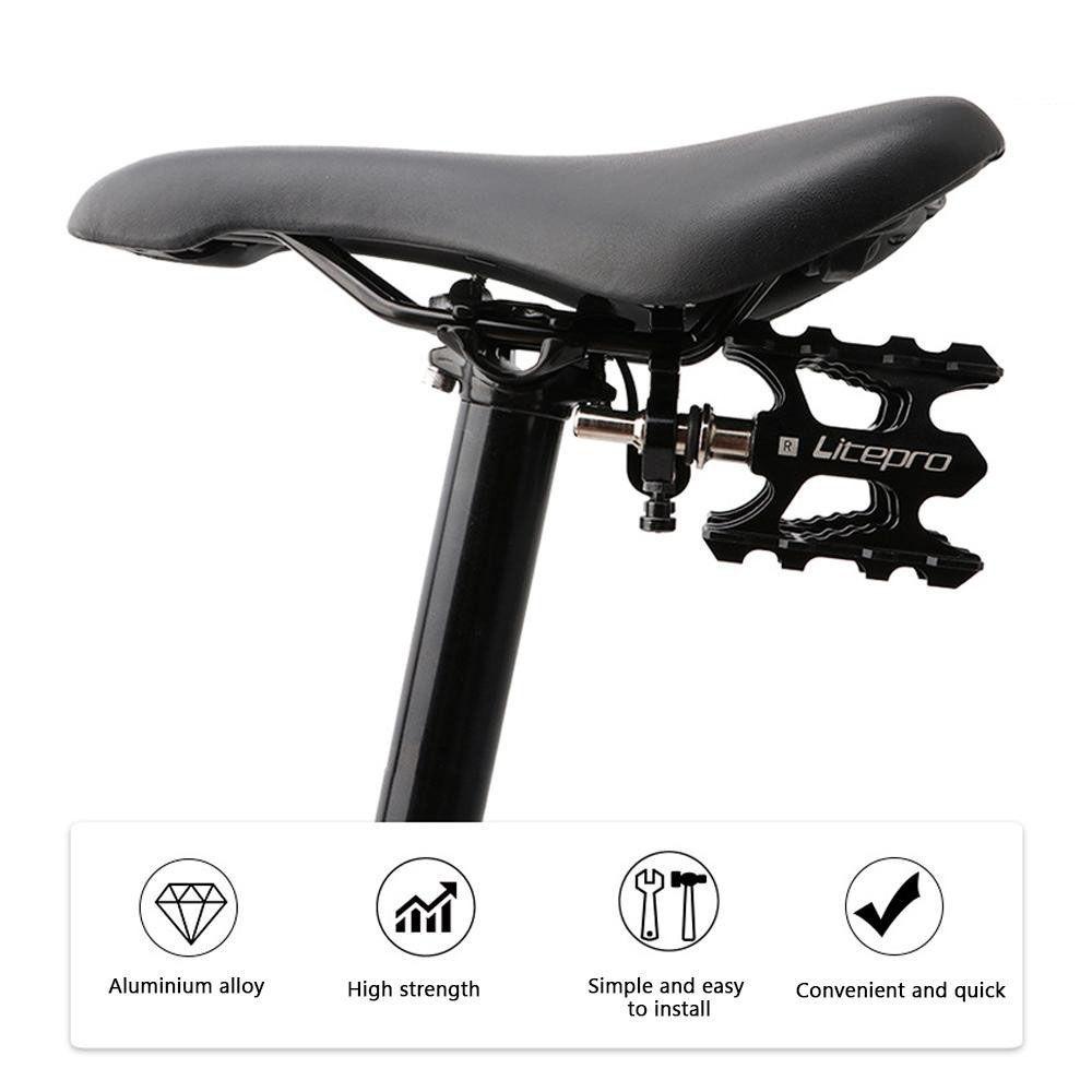 Lanfy Sepeda Pedal Lipat Gunung Jalan Tahan Lama Portabel Bersepeda Aksesoris Sepeda Paduan Aluminium Saddle Holder Bracket