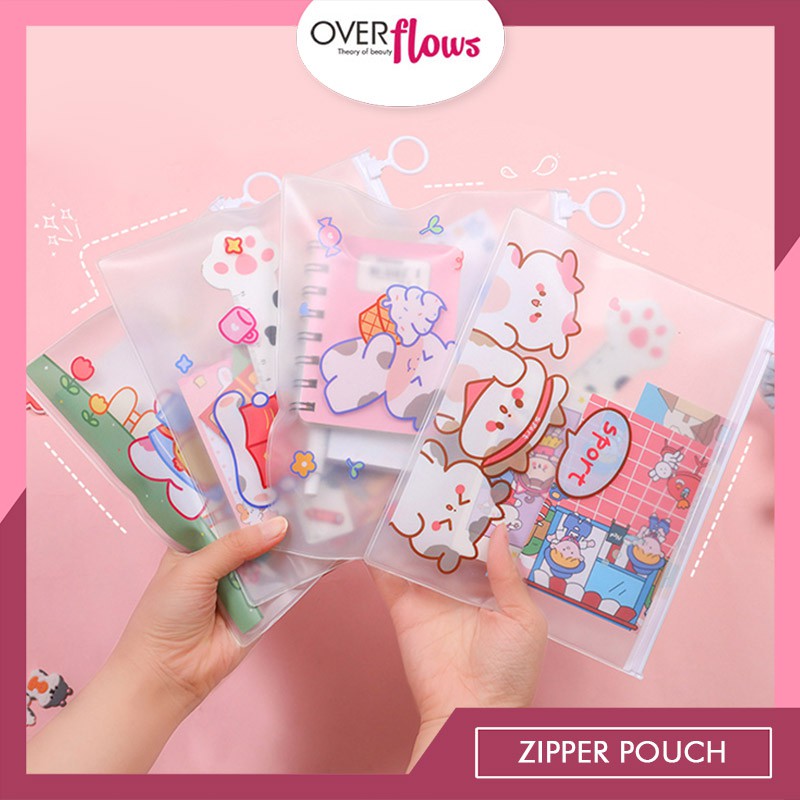 

OVERFLOWS.ID Pencil Case Karakter Flat Pouch Tempat Pulpen Pensil Model Zip Murah Import