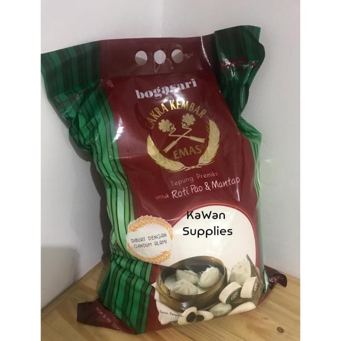 

Bogasari Cakra Kembar Emas Tepung Premiks Untuk Pao 5Kg