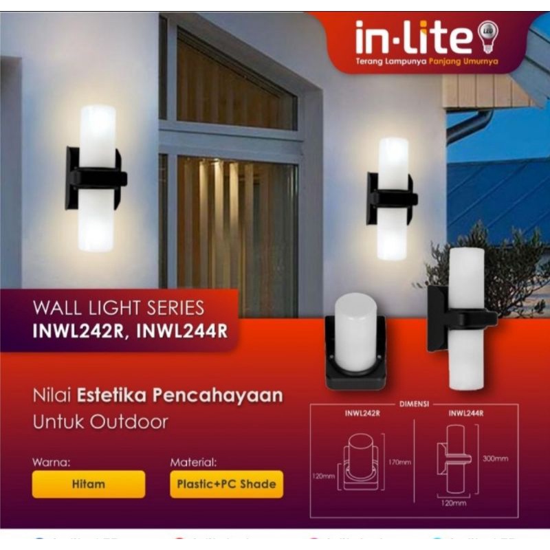 in-Lite Rumah Kap Lampu Dinding/ Wall Light tabung 242R - INWL242R