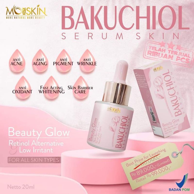Serum wajah glowing Skincare BPOM Murah Bakuchiol glow skin Pemutih Wajah Beauty Moraskin serum baku