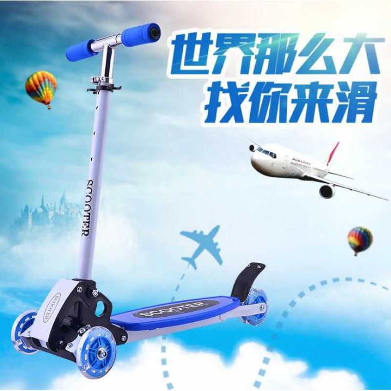 Scooter Otoped Skuter Otopet Mainan Anak 4 Roda - QZ-001 - Blue - 9XGWWAZ3 / ANCHEER Maxi Otoped Sku