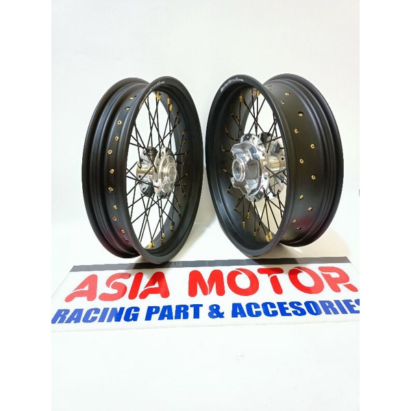 Sepaket Velg Tapak lebar 250 300 350 450 500  ring 17 Megapro-CB150R-CB 150 new-Tiger revo -CBR 150-