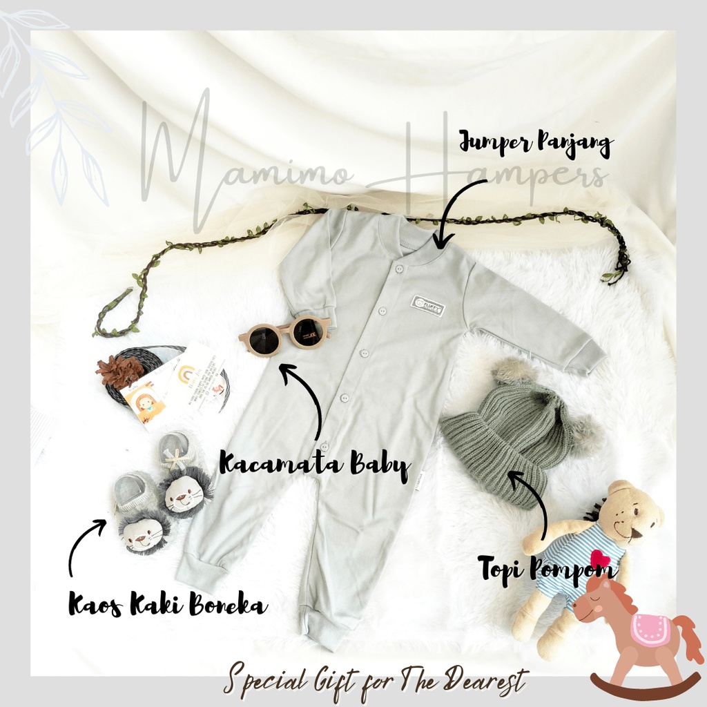 Hampers Baby Premium Series Sleepsuit Fluffy &amp; Gorillux| Newborn Gift Set | Kado bayi - By Mamimohampers