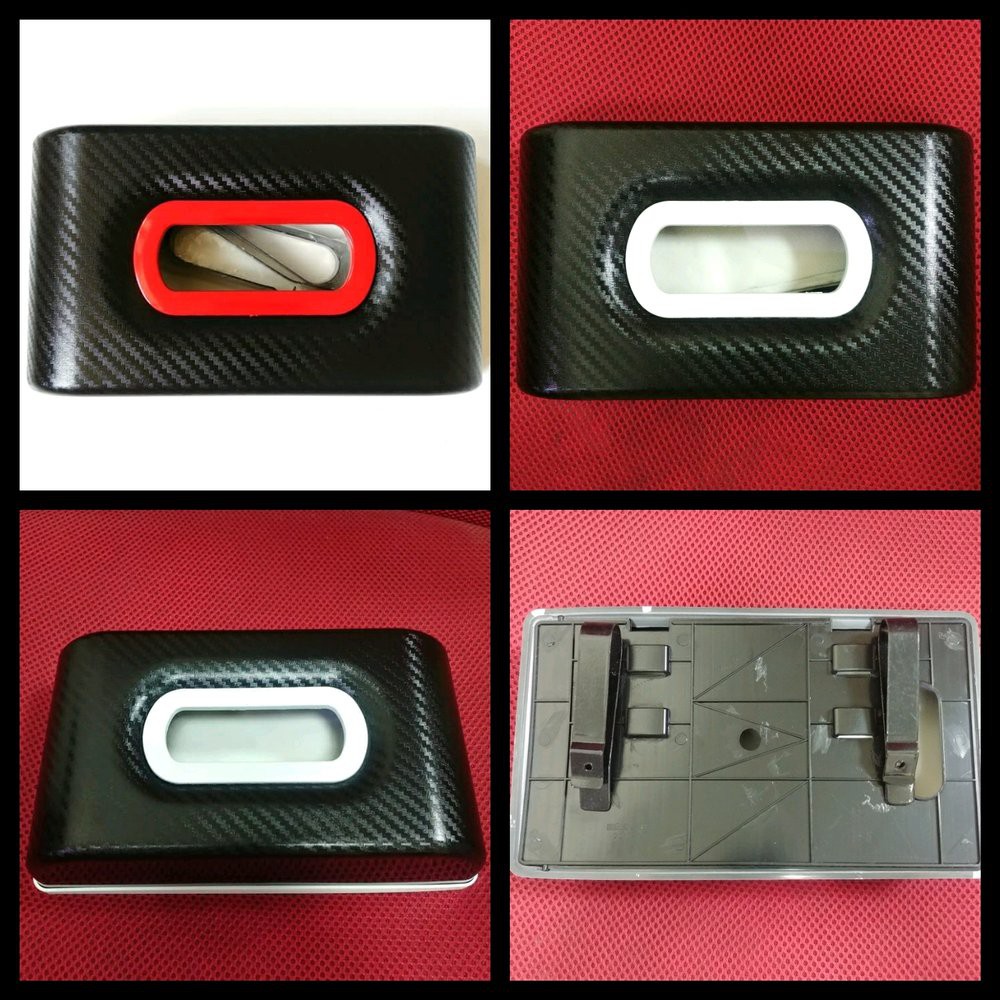 tempat tissu tisu dashboard mobil jepit sunvisor motif carbon premium universal