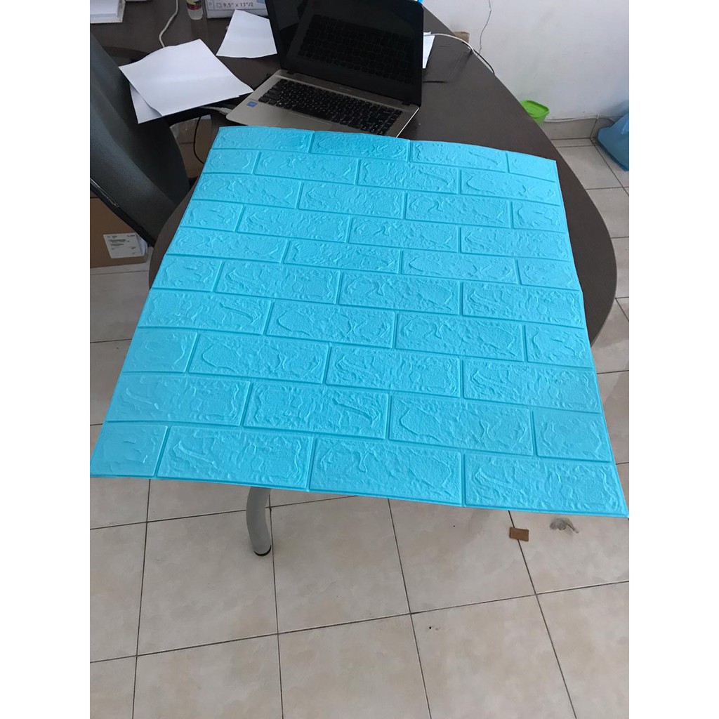 Wallpaper 3D Brickfoam  / Variasi Warna Kuning - Pink - Biru / Kualitas Bagus Harga Terjangkau-4