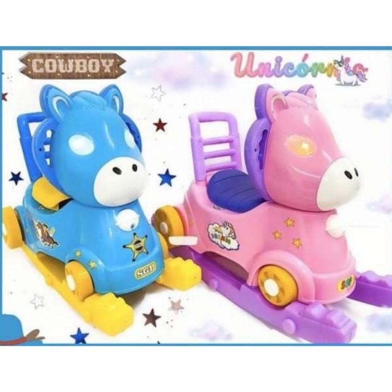 Rocking horse unicorn 3in1 / mainan kuda kudaan anak / kids toys mainan horse cowboy
