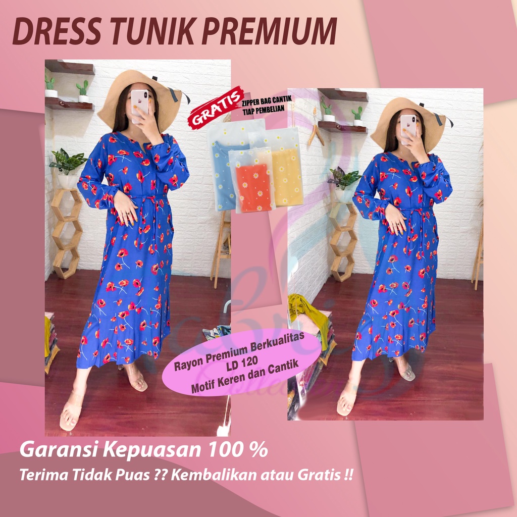 Tunik Rayon Premium LD 120 Baju Tunik Wanita Terbaru Long Tunik Motif