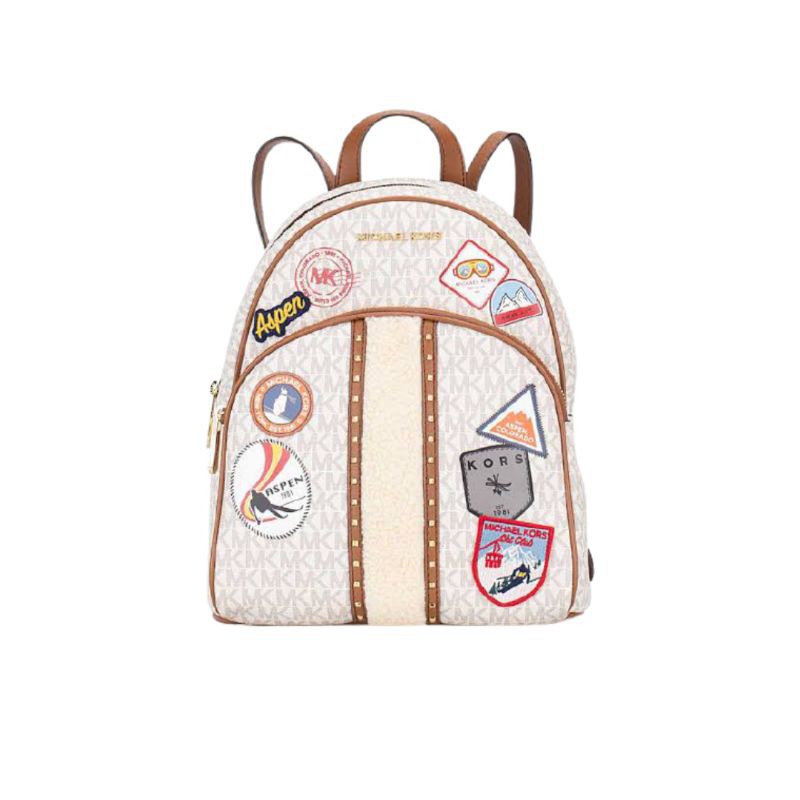 Michael Kors Abbey Aspen medium backpack signature Brown Multi/Vanilla Multi