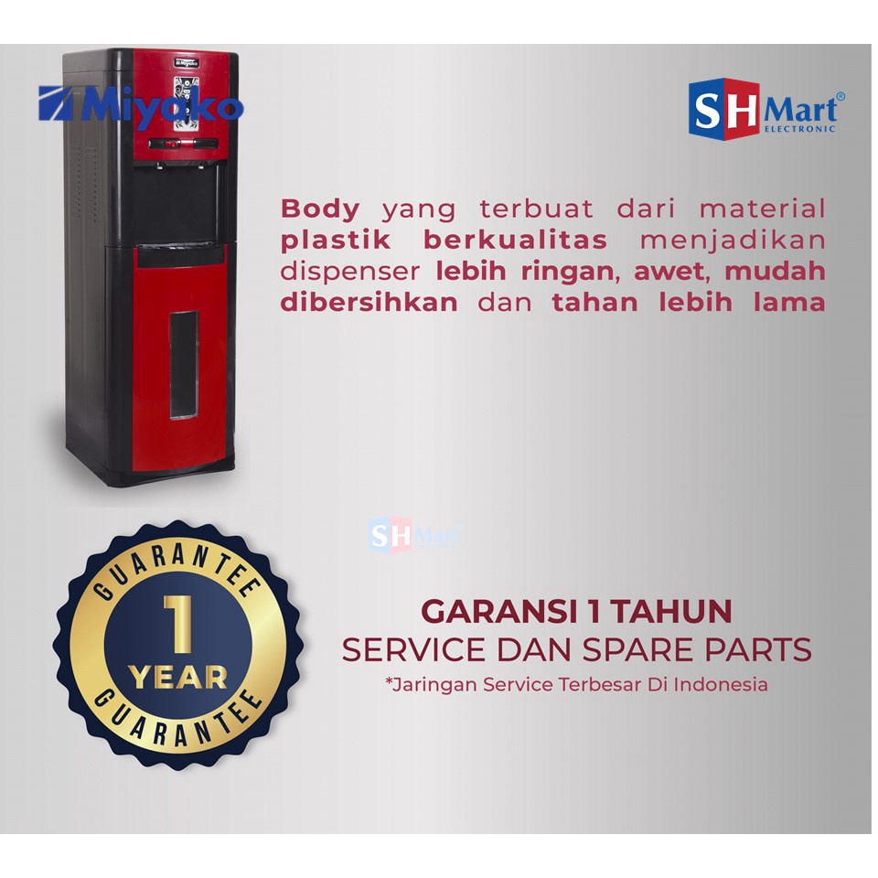 DISPENSER GALON BAWAH MIYAKO WDP-200 HOT DAN NORMAL WDP200 GARANSI RESMI